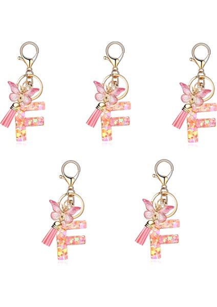 F Tipi Moda Pembe Harf Anahtar Kristal Epoksi Bayan Kolye (Yurt Dışından)