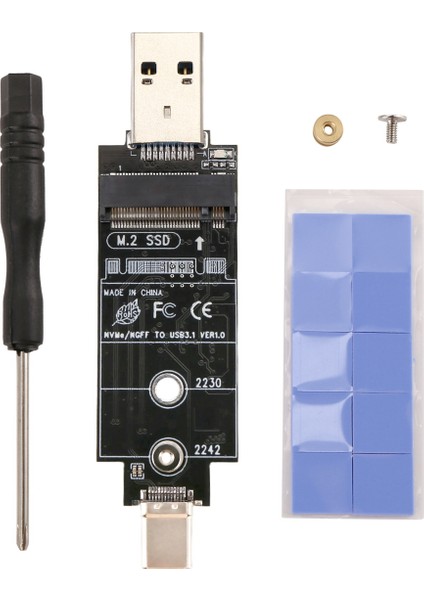 Çift Protokol Tip-C Tip-A M.2 Nvme Pcıe Ngff Usb3.1 Gen2 10GBPS M2 SSD Kasa Adaptör Kartı 2230/2242 SSD Desteği (Yurt Dışından)