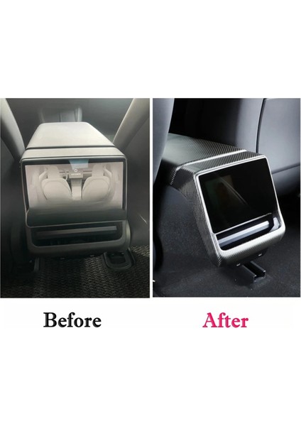 Tesla Model 3 Highland 2024 Abs Karbon Fiber Arka Ekran Çerçevesi Için Arka Klima Havalandırma Kapağı Iç Aksesuarları (Yurt Dışından) modelleri