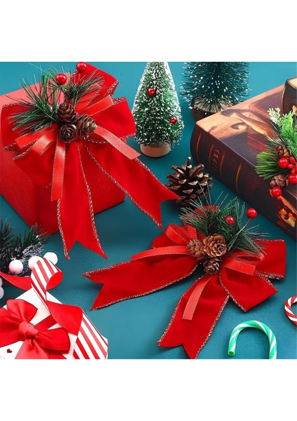 12 Adet Noel Siyah Renkli Fiyonklu Çam Kozalakları Çam Iğneleri Noel Kareli Kurdele Fiyonklu Noel Ağacı Dekorasyonu Fiyonkları (Yurt Dışından) modelleri