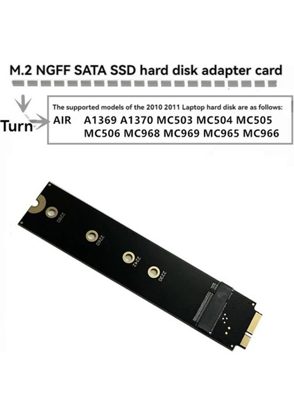 MacBook Air A1370 A1369 2010 2011 Için Adaptör Kartı M.2 Ngff Sata SSD Dönüştürücü Desteği 2230 2242 2260 2280 M2 SSD (Yurt Dışından) modelleri