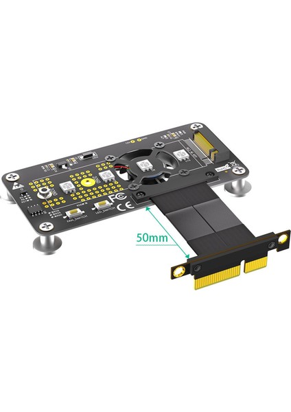 Yükseltici Kart M.2 M-Key Nvme Ssd'den Pcıe X4 Uzatma Kablosu Soğutma Fanı Rgb LED Manyetik Ped 2230-2280 Nvme SSD Için A (Yurt Dışından) fiyatları