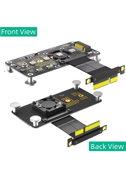 Yükseltici Kart M.2 M-Key Nvme Ssd'den Pcıe X4 Uzatma Kablosu Soğutma Fanı Rgb LED Manyetik Ped 2230-2280 Nvme SSD Için A (Yurt Dışından) modelleri
