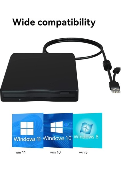 USB Disket Okuyucu Disket Sürücüsü Çift Arayüz Harici USB C Disket Sürücüsü Pc Dizüstü Bilgisayar Masaüstü (Yurt Dışından)