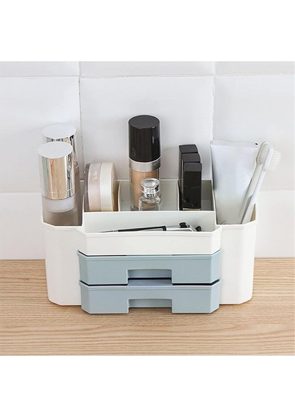 Makyaj Düzenleyici Kozmetik Kutusu Mücevher Saç Aksesuarları Güzellik Cilt Bakım Ürünleri Düzenleme Makyaj Saklama Kutusu, Mavi (Yurt Dışından) fiyatları