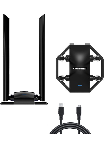 Comfast 1300MBPS Adaptador 2.4g&5ghz Çift Bantlı Düşük Gecikmeli USB Ağ Kartı Kablosuz Wifi Adaptörü (Yurt Dışından)
