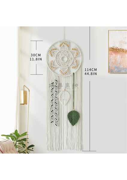 Yatak Odası Için Makrome Rüya Yakalayıcılar Rüya Yakalayıcı Duvar Dekoru Büyük Boho Duvar Askısı Dokuma Yaprak Dekor Süsü (Yurt Dışından)
