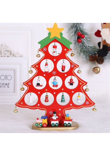 Kendin Yap Ahşap Noel Ağacı Noel Ağacı Hediyesi Tatil Mini Noel Ağacı Ev Dekorasyonu Düz 10 Delik Yeşil (Yurt Dışından)