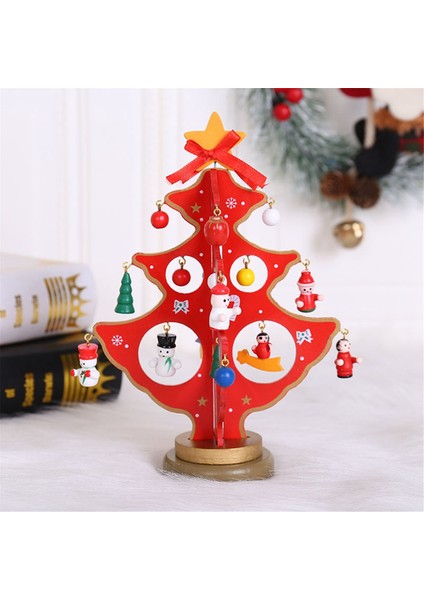 Kendin Yap Ahşap Noel Ağacı Noel Ağacı Hediyesi Tatil Mini Noel Ağacı Ev Dekorasyonu Düz 10 Delik Yeşil (Yurt Dışından)