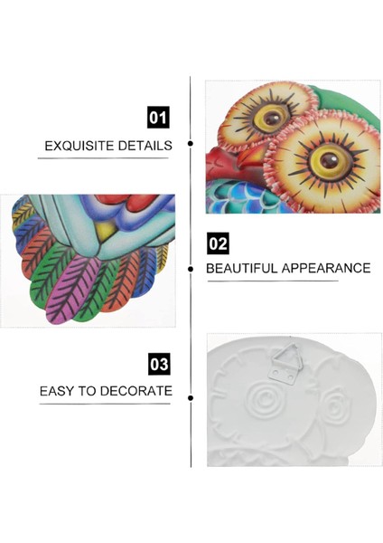 Duvar Dekorasyonu Metal Sanat Asılı Metal Kuş Duvar Işareti Asılı Kuş Heykeli Baykuşlar Dekor Renkli Baykuş Heykeli Ev Dekoru B (Yurt Dışından) modelleri