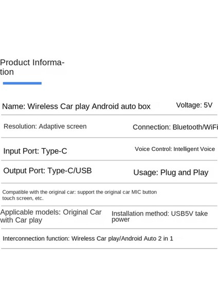 Araba Adaptörü 2 Ln 1 Kablosuz Carplay Android Adaptörü Kablosuz Adaptör Carplay Android Auto Box Adaptörü (Yurt Dışından) fırsatları