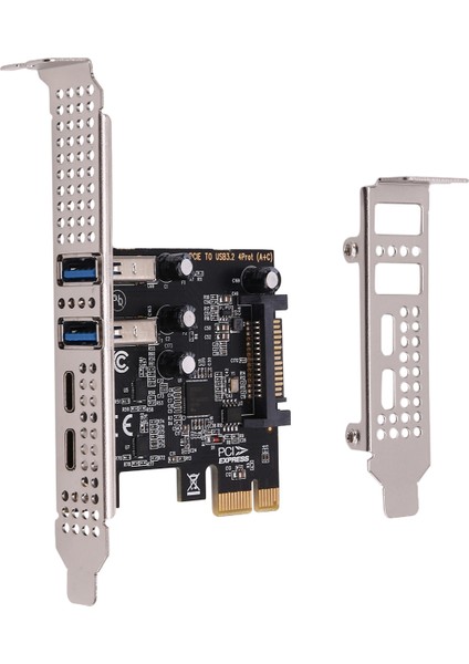 Pcı Genişletme Kartı 4-Port (Tip-C+A) USB 3.2 Genişletme Kartı 5gbps Yüksek Hızlı Hub Masaüstü Bilgisayar Için Sürücüsüz (Yurt Dışından)