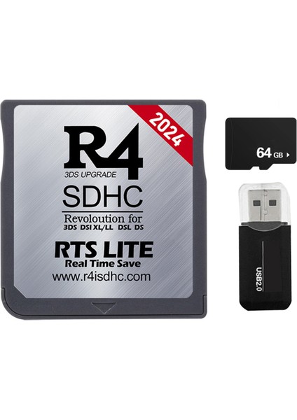 2024 R4 Kart R4 Sdhc Adaptör Flash Kart 64G 6000'I 1 Arada 3ds Dsl Xl/ll Güvenli Dijital Hafıza Kartı Oyun Kartı C (Yurt Dışından)