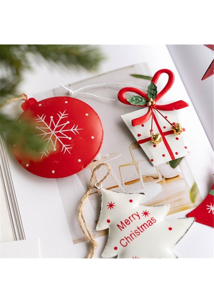 Dövme Demir Noel Ağacı Kolye Yıldız Çan Noel Partisi Ev Dekorasyonu Kolye E (Yurt Dışından)