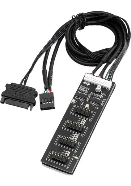9pin USB Başlık Ayırıcı, Sata Güç Kablolu USB 2.0 Başlık Ayırıcı, Cpu/rgb Işık/yazıcı Için Dahili USB Hub (Yurt Dışından)