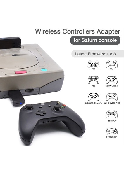 Bluetooth Kablosuz Denetleyici Adaptörü Saturn Konsolu Için Ps4 Ps5 Switch Pro Switch Joycon Xbox One S Denetleyici Siyah (Yurt Dışından) fiyatları