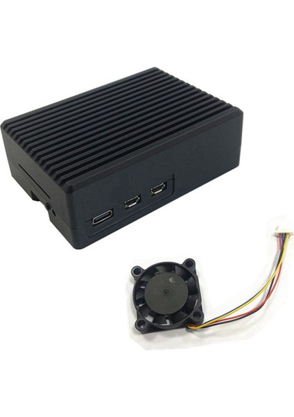 Raspberry Pi 5b Kabuğu Için 5be Radyant Alüminyum Çizgili Oluk Kabuğu Fanlı (Yurt Dışından)