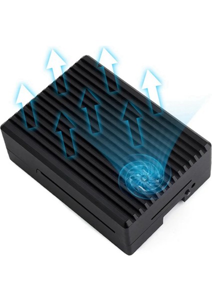 Raspberry Pi 5b Kabuğu Için 5be Radyant Alüminyum Çizgili Oluk Kabuğu Fanlı (Yurt Dışından)
