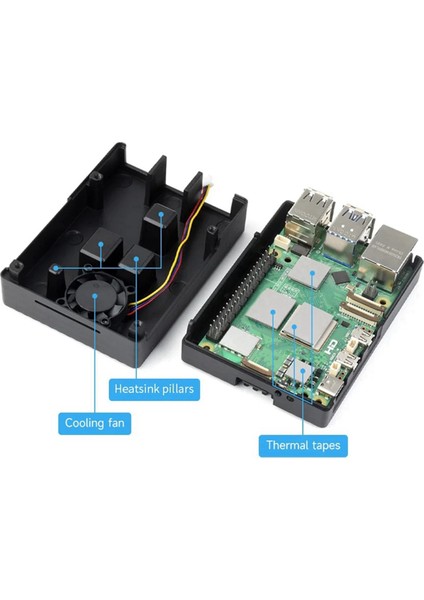 Raspberry Pi 5b Kabuğu Için 5be Radyant Alüminyum Çizgili Oluk Kabuğu Fanlı (Yurt Dışından)