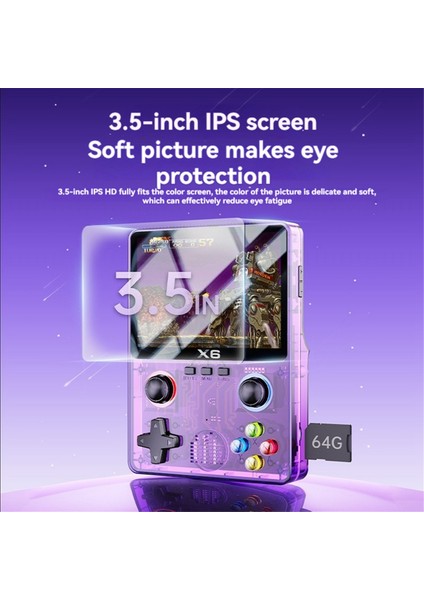 X6 Retro Oyun Konsolu 3.5 Inç IPS Ekran Taşınabilir El Oyun Oyuncusu Retro Arcade Desteği 11 Emülatör Çocuk Hediyeleri 32 GB B (Yurt Dışından) fırsatları
