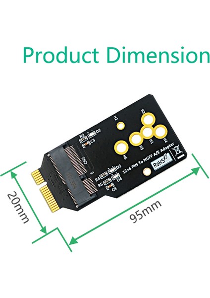 AX200/201/210 Wıfı6 Modülü 12+6 Pin Adaptör Kartı Desteği 2230 M.2 Anahtar A/e Modülü BCM94360CS2 Kartını Değiştirir (Yurt Dışından) modelleri