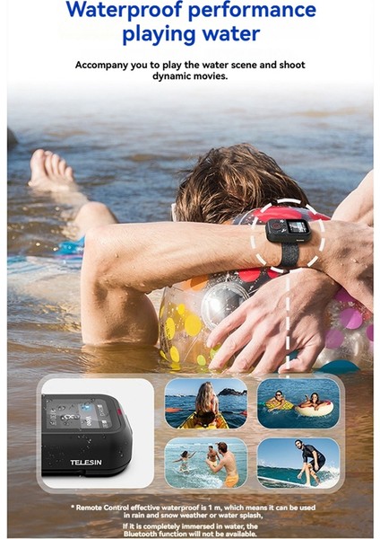 Telesın T13 Gopro Hero 13/12/11/10/9/ Max Için Bluetooth Uzaktan Kumanda, Bilek Kayışlı Aksiyon Kamera Kontrolü (Yurt Dışından) modelleri