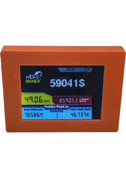 Nerdminer V2 Miner 56KH/S 2.8 Inç LCD Ekran Btc Piyango Madencisi Bitcoin Solo Miner Nerd Miner Kahverengi (Yurt Dışından)