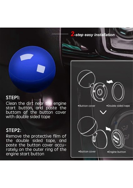 Düğme Kapağı, Joystick Araba Motoru Başlatma Durdurma Düğmesi Kapağı Koruyucu, Araba Kontak Düğmesi Kapağı Dekorasyonu, Mavi (Yurt Dışından) fırsatları