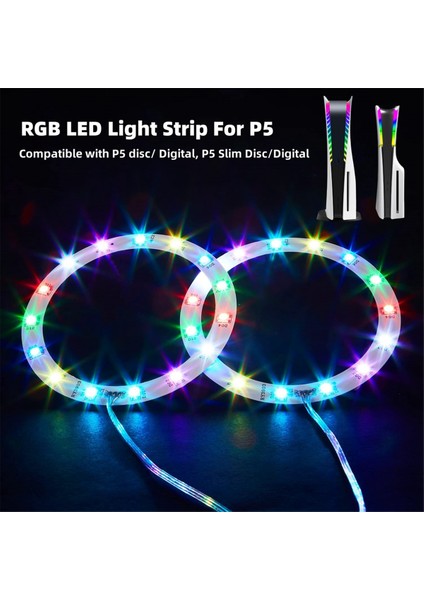 Ps5 / Ps5 Slim Konsolu Için Rgb LED Işık Şeridi, Ir Uzaktan Kumanda/app/usb 3 Yöntemi, Kendin Yap Dekorasyon Aksesuarları (Yurt Dışından)