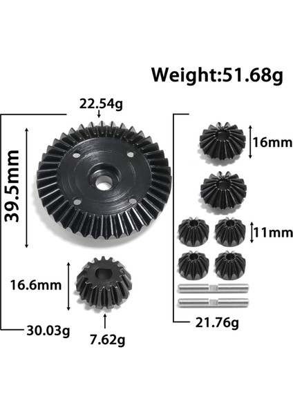 XV02 TT02 TT02B 45-Gauge Çelik Tam Diferansiyel Dişli Seti + Ana Dişli Seti Çelik Dişli (B) (Yurt Dışından) modelleri