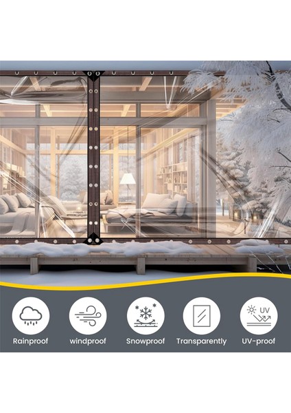 6.6x6.6 Ft Şeffaf Su Geçirmez Brandalar, Branda, Veranda Için Şeffaf Brandalar, Tavuk Kümesi Veranda Gölgelik Bitki Kampını Örtmek Için (Yurt Dışından) fırsatları