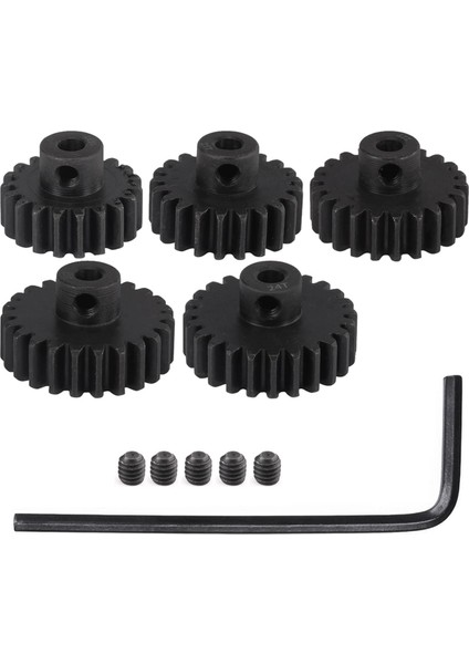 32P Sertleştirilmiş Çelik Pinyon Dişli Seti 1/8 Inç 3.175MM Delik 20T 21T 22T 23T 24T Altıgen Anahtar ile Rc Fırçasız Fırça Motoru Için (Yurt Dışından)