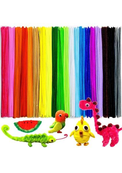 200 Adet Boru Temizleyiciler, El Sanatları Için Boru Temizleyiciler, El Sanatları Malzemeleri Kendin Yap Için Çok Renkli Şönil Saplar (12 Inç x 6 Mm, 20 Renk) (Yurt Dışından)