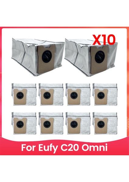 Eufy C20 Omni Robot Süpürge Parçaları Için 10 Adet Toz Torbası 3l Büyük Kapasiteli Toz Torbaları Yedek Tek Kullanımlık Torbalar (Yurt Dışından)