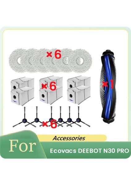 Ecovacs Deebot N30 Pro Süpürme Robotu Aksesuarları Temizleyici Parçaları Yedek Ana Yan Fırça Paspas Filtresi Için 19 Adet (Yurt Dışından)