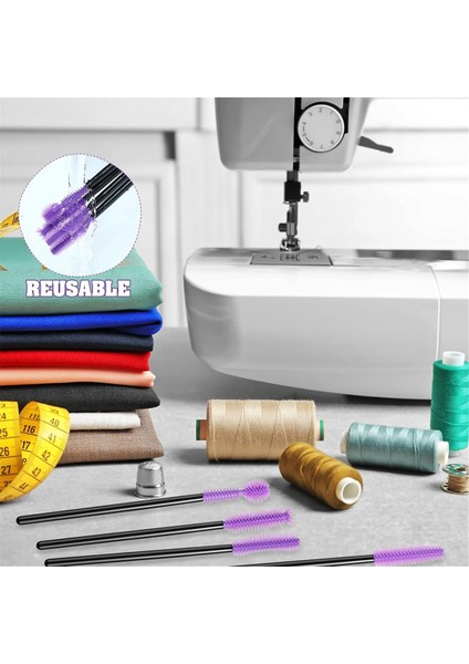 40 Adet Nook And Cranny Dikiş Makinesi Temizleme Fırçaları, Yeniden Kullanılabilir Silikon Yoğun Kıl Temizleme Fırçaları (Yurt Dışından)