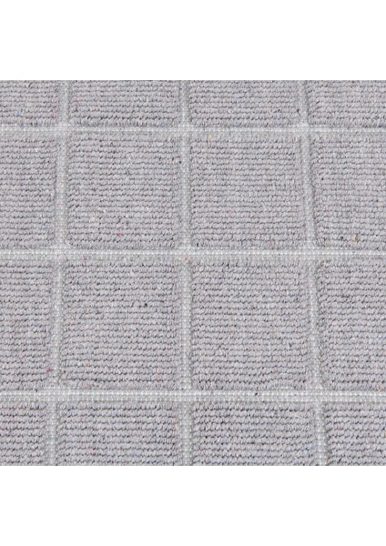Soft Kare Desen 2'li Banyo Paspası - Gri - 60 x 100 cm + 50 x 60 cm