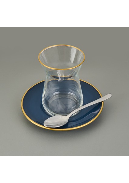 Sultan Sade 6'lı Çay Kaşığı - Gri - 11,5 cm
