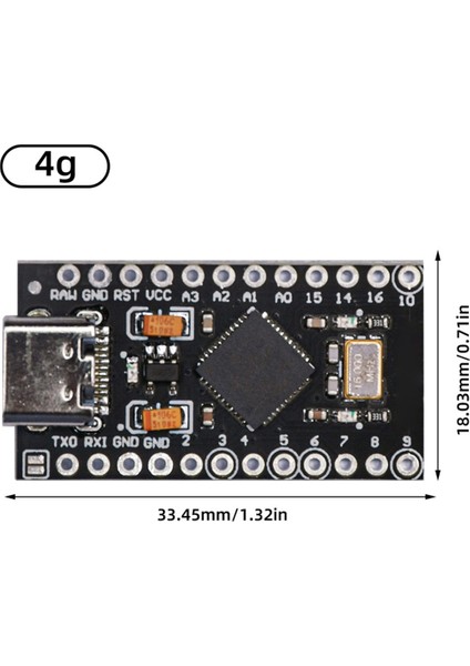 ATMEGA32U4 Type-C Mini USB Pro Micro-Arduino ATMEGA32U4 3.3V/16MHZ Modülü 2 Sıra Pin Başlığı ile Leonardo Için (Yurt Dışından)