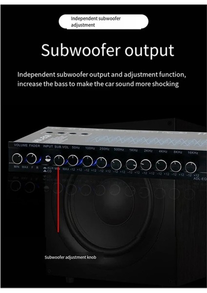 Auto Cube 9 Bant Grafik Ekolayzer Dijital Araba Ses Sistemi Adl-Eq9 Tam Seri Araba Amfi Ekolayzeri Ayarlanabilir Filtreli (Yurt Dışından)