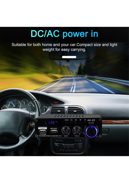 AS22 Hifi Dijital Amplifikatör 30WX2 2.0 Kanal Araba Bluetooth Amplifikatörü Ev Stereo Ses Amplifikatörü Alıcısı Ab Fişi (Yurt Dışından) modelleri