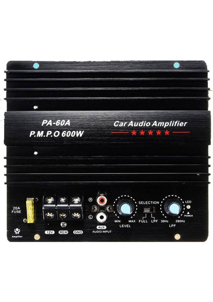 PA-60A 600W 12V Güç Amplifikatörü Kartı Ev Araba Ses Amplifikatörü S Güçlü Bas Subwoofer Amplifikatörü Mono Araba Modi (Yurt Dışından)