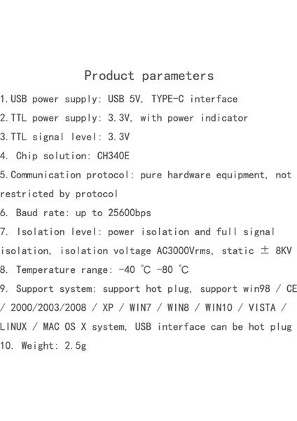 Usb-C'den Seri Port Uart Kart Modülüne Izole Usb'den Ttl Modülüne 3.3V Tip-C Indirme Kablosu Yükseltme Fırçası Endüstriyel (Yurt Dışından)