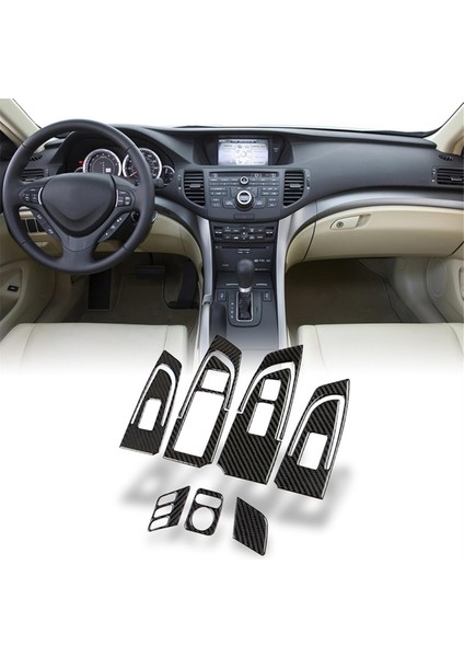 Cam Kaldırma Anahtarı Düğme Paneli ve Ayna Anahtarı Kapağı ve Koltuk Hafızası Kaplaması Acura Tsx 2009-2014 Lhd Karbon Fiber (Yurt Dışından)