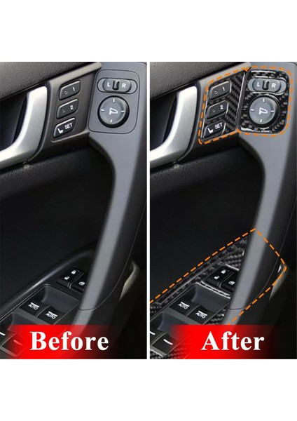 Cam Kaldırma Anahtarı Düğme Paneli ve Ayna Anahtarı Kapağı ve Koltuk Hafızası Kaplaması Acura Tsx 2009-2014 Lhd Karbon Fiber (Yurt Dışından)