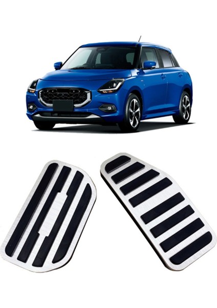 Suzuki Swift Zc/zd Serisi 2024+ Için Araba Gaz Fren Pedalı Balatası Kılıfları Alüminyum Alaşımlı Kaymaz Fren Etiketi Gümüş (Yurt Dışından)
