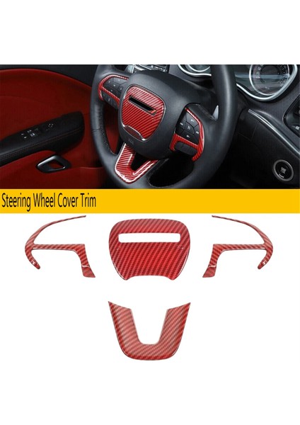 Karbon Fiber Kırmızı Direksiyon Simidi Kapağı Döşemesi Jeep Dodge Charger Challenger Durango 2015-2022 Araba Iç Mekan Stili (Yurt Dışından) fiyatları