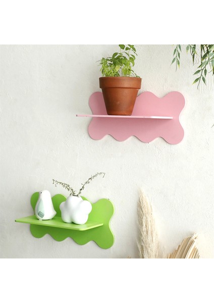 Ahşap Dalgalı Depolama Rafı Duvar Rafı Ev Dekorasyonu Pembe (Yurt Dışından) modelleri