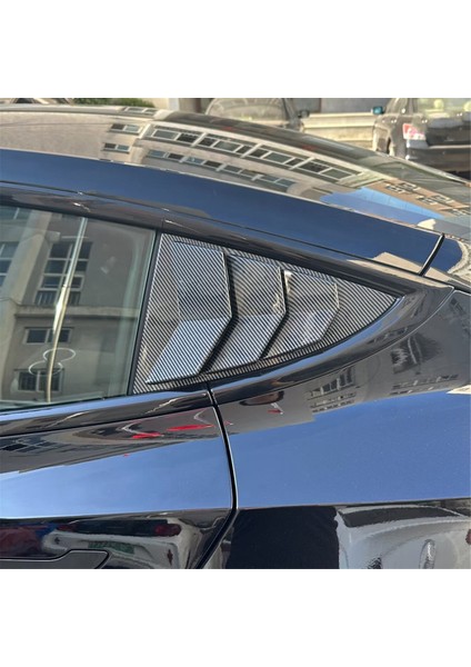 Tesla Model 3 Highland 2024 Için Arka Araba Pencere Panjur Kapağı Panjur Yan Havalandırma Trimi Üçgen Aksesuarları, Mat Karbon (Yurt Dışından) fırsatları