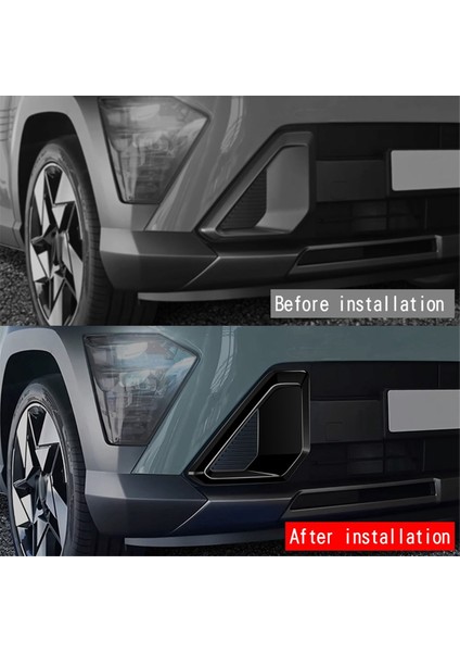 Hyundai Kona 2024+ Araç Ön Sis Lambası Kapağı Kaplaması Araba Kaplama Aksesuarları Parlak Siyah (Yurt Dışından) fiyatları